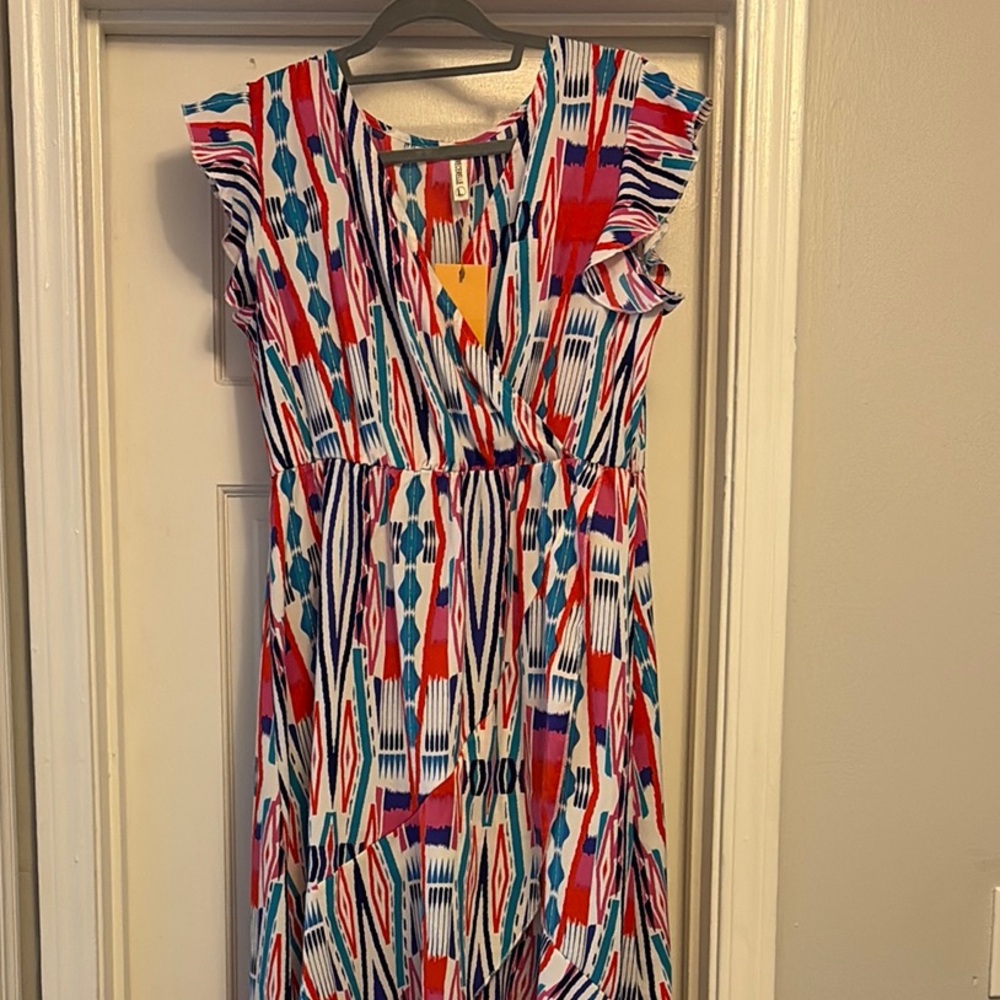 Colorful Geometric Print Women's Dress